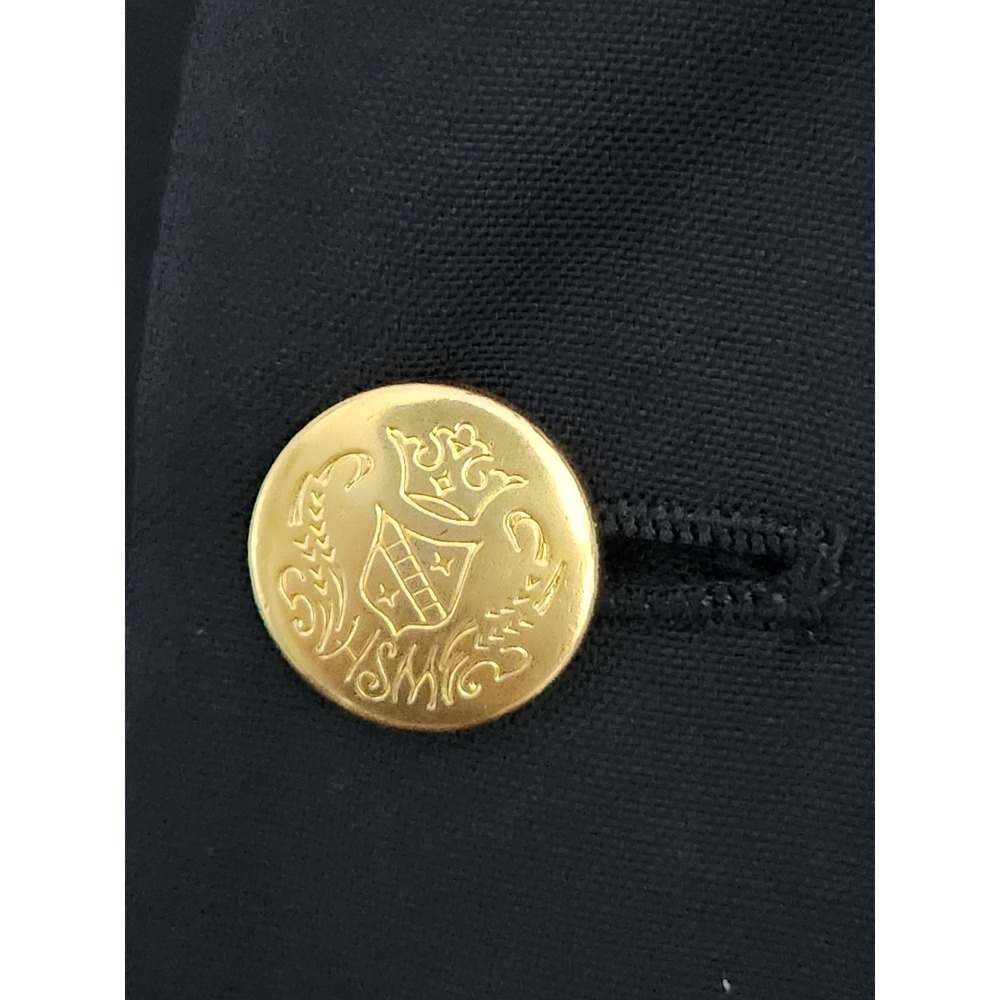 Hart Schaffner Marx Men's 43L Navy Blue Gold 2 Button Blazer Jacket Sport Coat